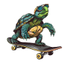 Cool turtle on a skateboard