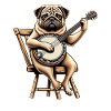 Pug Dog Bluegrass Banjo Player