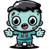 Zombie Halloween Effrayant Kawaii
