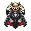 Chat vampire Chat d’Halloween mignon
