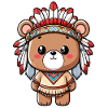 Mignon ours indien d’Amérique Kawaii