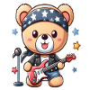 Ours mignon Rock Star Kawaii