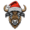 Bison Weihnachten Santa