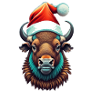 Bison Christmas Santa
