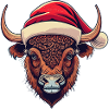 Bison Weihnachten Santa