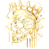 Skull Golden Skull with Crown Abstract