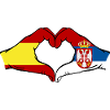 Spanien Serbien Flagge Herzform