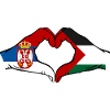 Serbia Palestine Flag Heart Shape