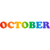 October rainbow text