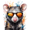 Opossum solbriller farverigt dyredesign print