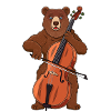 A bear playing the cello