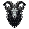 Tattoo black metal goat