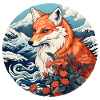 Fox wave Ukiyo-e Hokusai