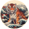 Tiger wave Ukiyo-e Hokusai
