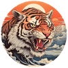 Angry tiger wave Ukiyo-e Hokusai