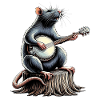 Rattenmaus Bluegrass Banjo Spieler
