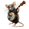Rattenmaus Bluegrass Banjo Spieler