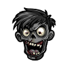 Zombie Halloween Comic Head