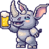 Rhinocéros bière pixel