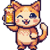 Cat Beer Pixel