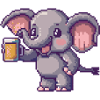 Éléphant bière pixel