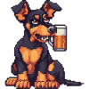 Doberman chien bière pixel