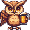 Eule Bier Pixel
