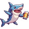 Requin bière pixel