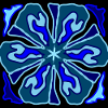 Blue geometric flower