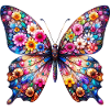 Schmetterling mit Blumen verziert