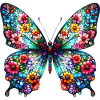 Schmetterling mit Blumen verziert