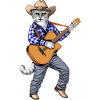 Cowboy Cat Guitar Player