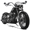 Motorrad mit Totenkopf