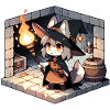Cat Witch in Dungeon
