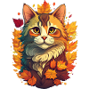 Cat in autumn