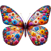 Schmetterling mit Blumen verziert