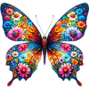 Schmetterling mit Blumen verziert