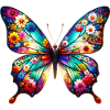 Schmetterling mit Blumen verziert