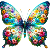 Schmetterling mit Blumen verziert