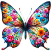 Schmetterling mit Blumen verziert