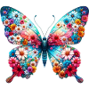 Schmetterling mit Blumen verziert