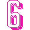 Zahl Sechs - Nummer 6 pink Mädchen Trikotnummer