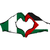 Nigeria Palestine Flag Heart Shape