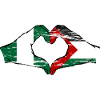 Nigeria Palestine flag heart shape used
