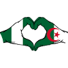 Nigeria Algeria Flag Heart Shape