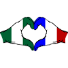 Nigeria France Flag Heart Shape