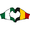 Nigeria Belgium Flag Heart Shape