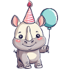 Rhinocéros Anniversaire Bébé
