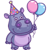 Hippopotame Anniversaire Bébé