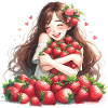 Erdbeermädchen Erdbeeren Geschenk